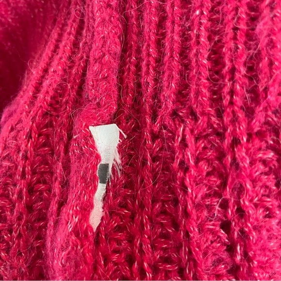 Abercrombie & Fitch Dark Pink Lofty Puff Sleeve Crewneck Sweater - 20892 - Picture 7 of 8